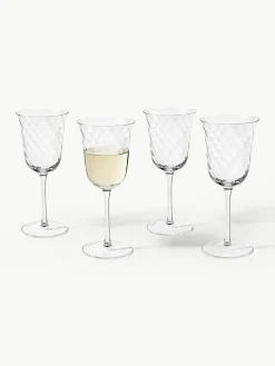 Mondgeblazen wijnglazen Swirl, 4 stuks^Westwing Collection Discount