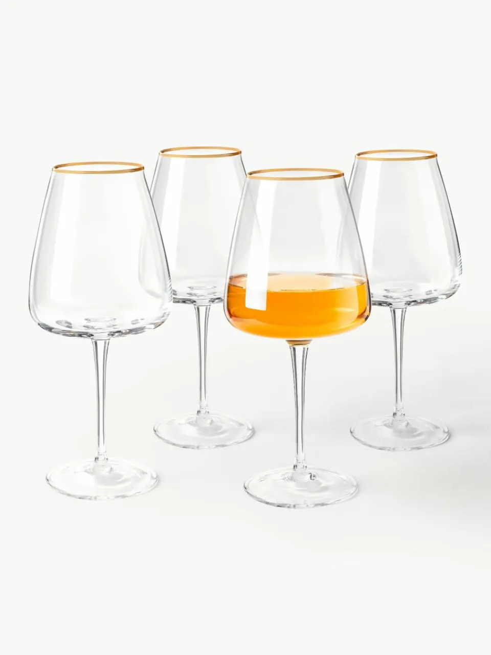 Mondgeblazen witte wijnglazen Ellery, 4 stuks^Westwing Collection Sale