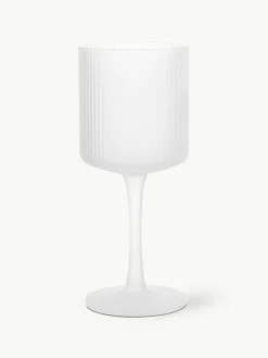 Mondgeblazen witte wijnglazen Ripple met groefreliëf, 2 stuks^ferm LIVING Clearance