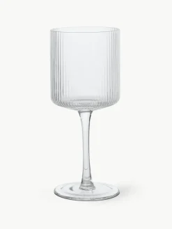 Mondgeblazen witte wijnglazen Ripple met groefreliëf, 2 stuks^ferm LIVING Best