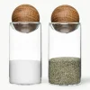 Mondgeblazen zout- en peperstrooier Nature met houten deksel, set van 2^Sagaform Fashion