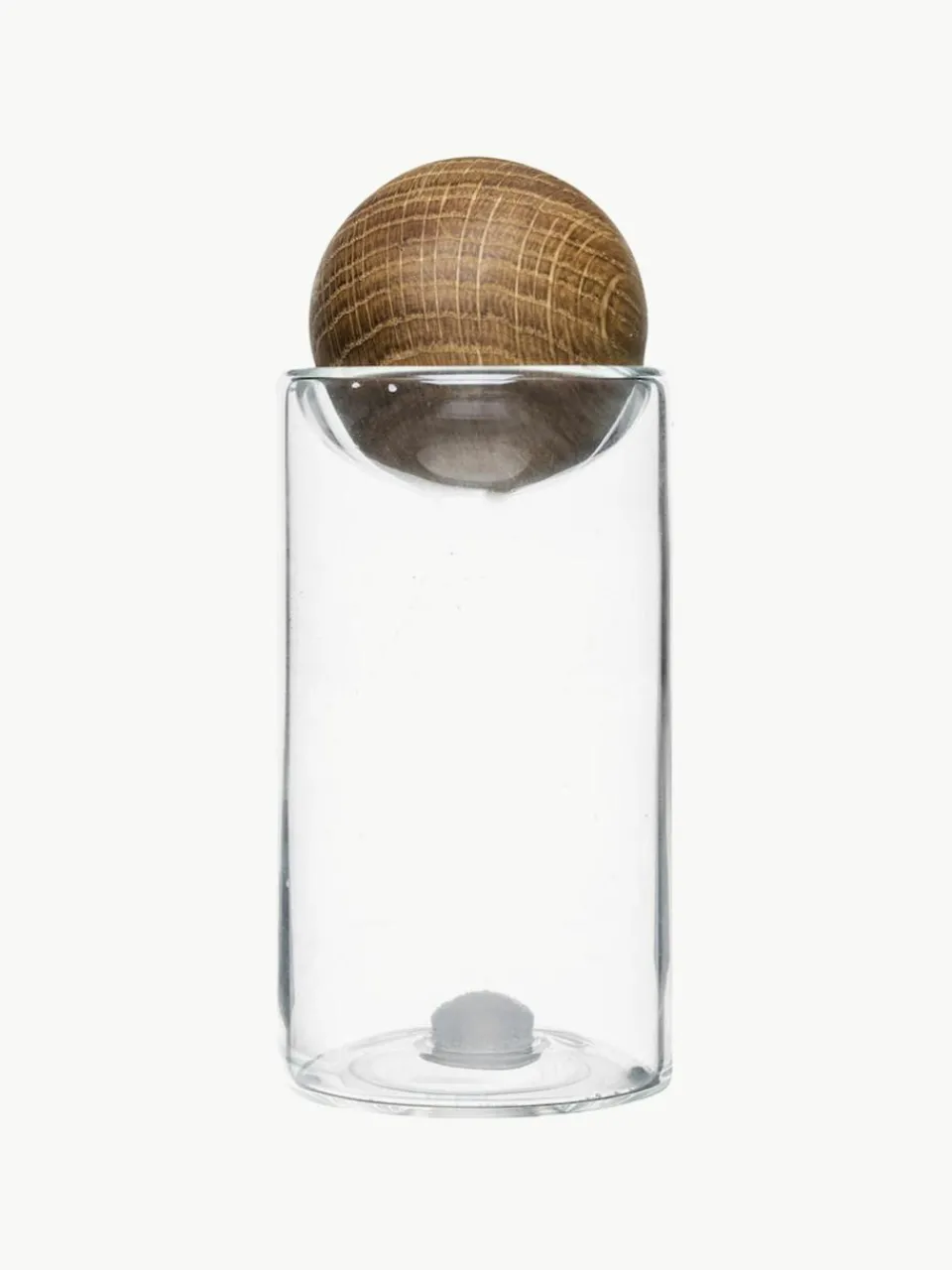 Mondgeblazen zout- en peperstrooier Nature met houten deksel, set van 2^Sagaform Fashion