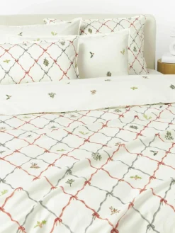 Omkeerbaar katoenen perkal dekbedovertrek Twigs met winterse prints^Westwing Collection Clearance