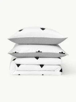 Omkeerbare flanellen dekbedovertrek Noan met kerstboommotief^Westwing Collection Sale