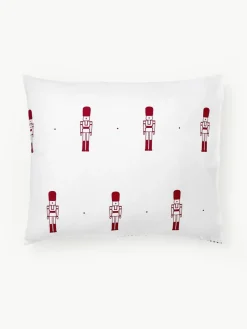 Omkeerbare flanellen kussenhoes Noan met notenkrakermotief^Westwing Collection Sale