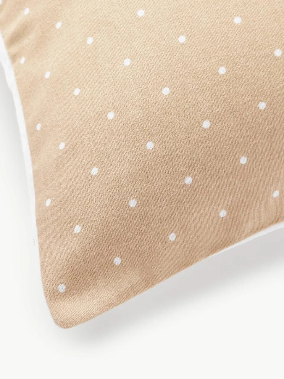 Omkeerbare flanellen kussenhoes Betty, met stippels^Westwing Collection Outlet