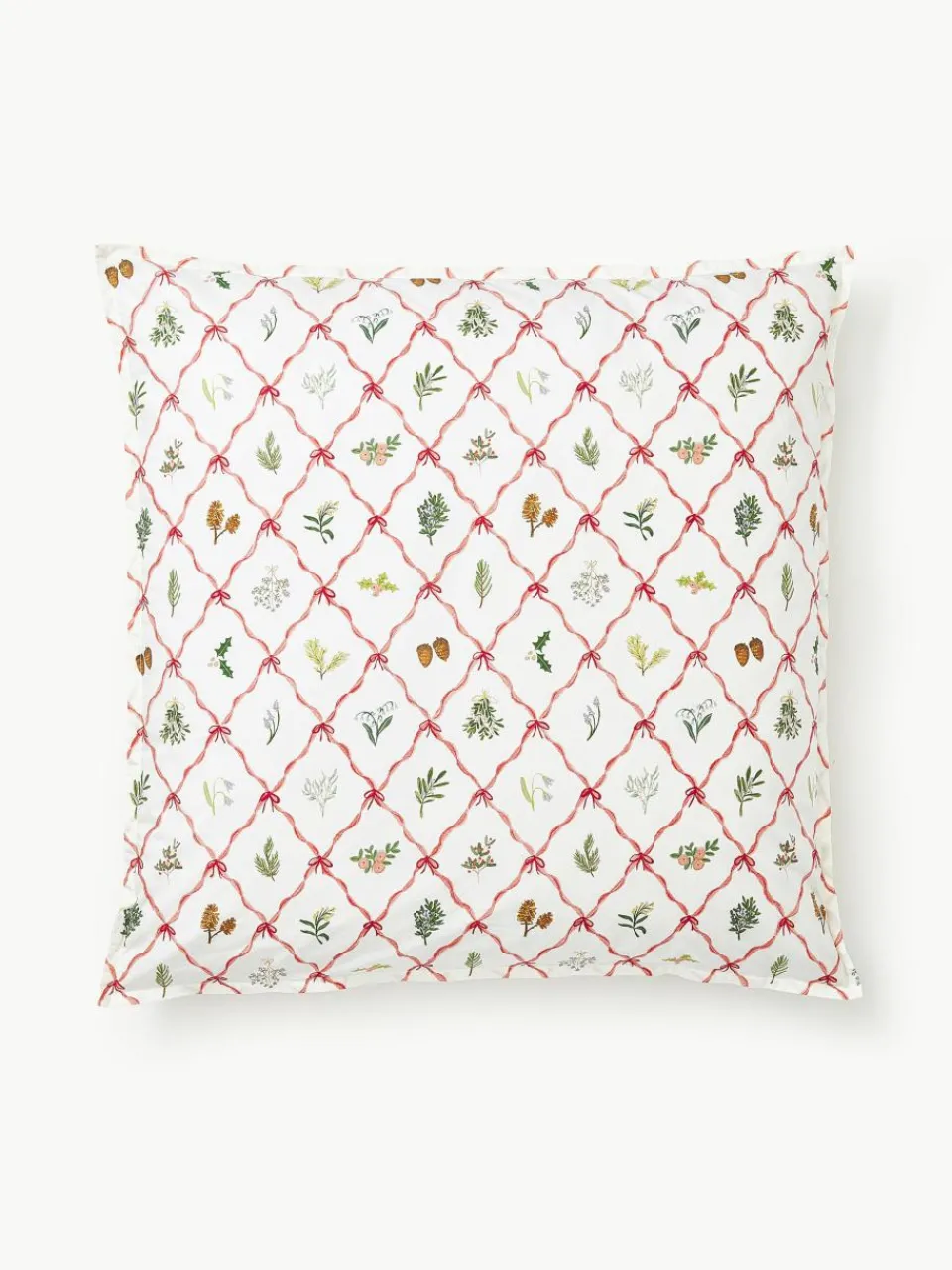 Omkeerbare katoenen perkale kussenhoes Twigs met winterse prints^Westwing Collection Outlet