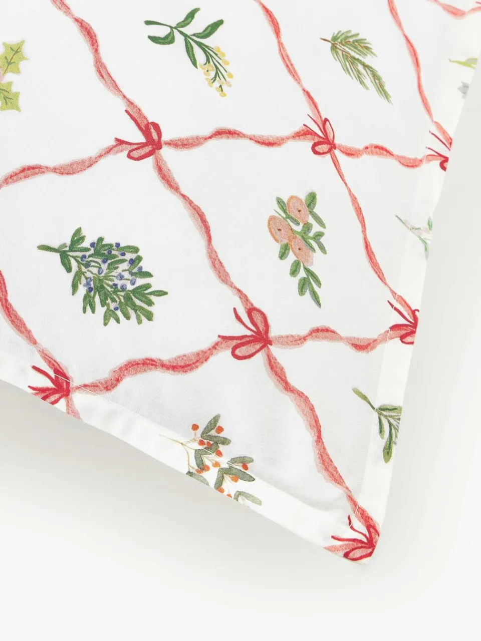 Omkeerbare katoenen perkale kussenhoes Twigs met winterse prints^Westwing Collection Outlet