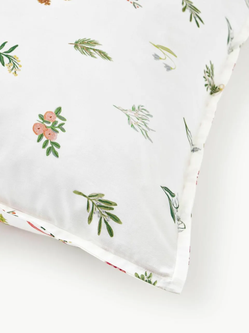 Omkeerbare katoenen perkale kussenhoes Twigs met winterse prints^Westwing Collection Outlet