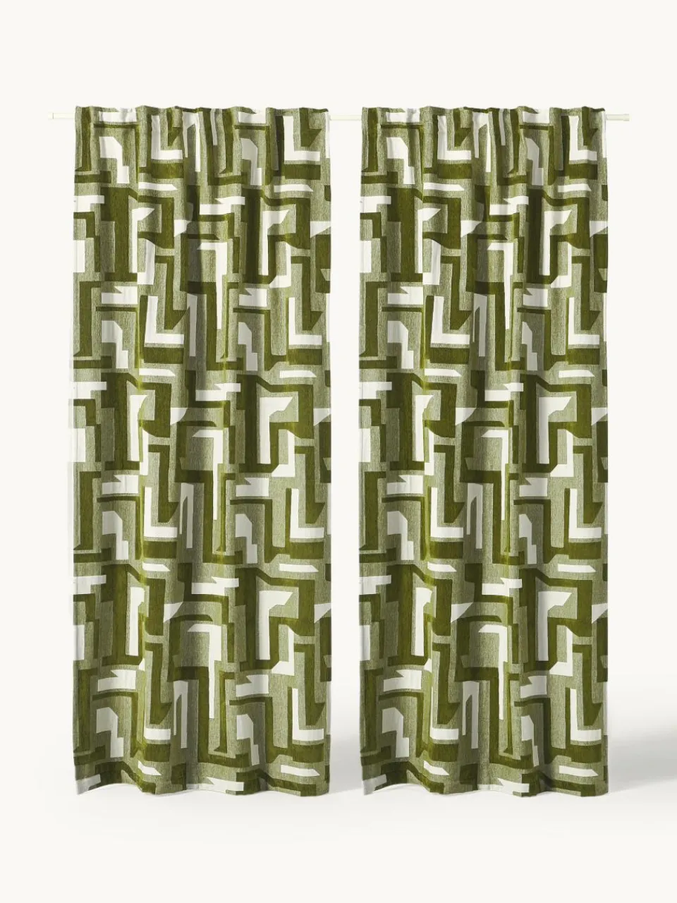 Ondoorzichtig chenille gordijn Felice met lusband, 2 stuks^Westwing Collection Online