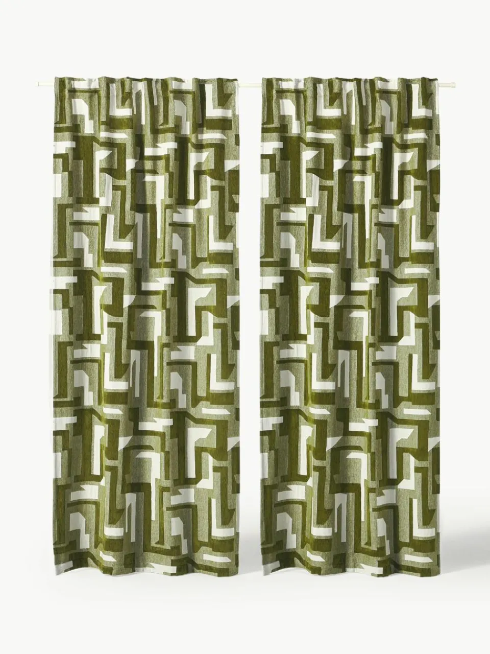 Ondoorzichtig chenille gordijn Felice met lusband, 2 stuks^Westwing Collection Online