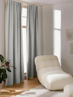 Ondoorzichtig gordijn Jensen met multiband, 2 stuks^Westwing Collection Fashion