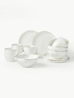 Ontbijtset Sali met reliëf, 4 personen (12-delig)^Westwing Collection Sale