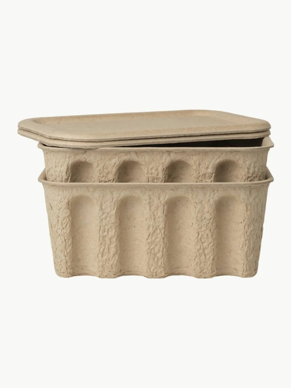 Opbergdozen Pulp van papierpulp, D 18 cm, 2 stuks^ferm LIVING Best