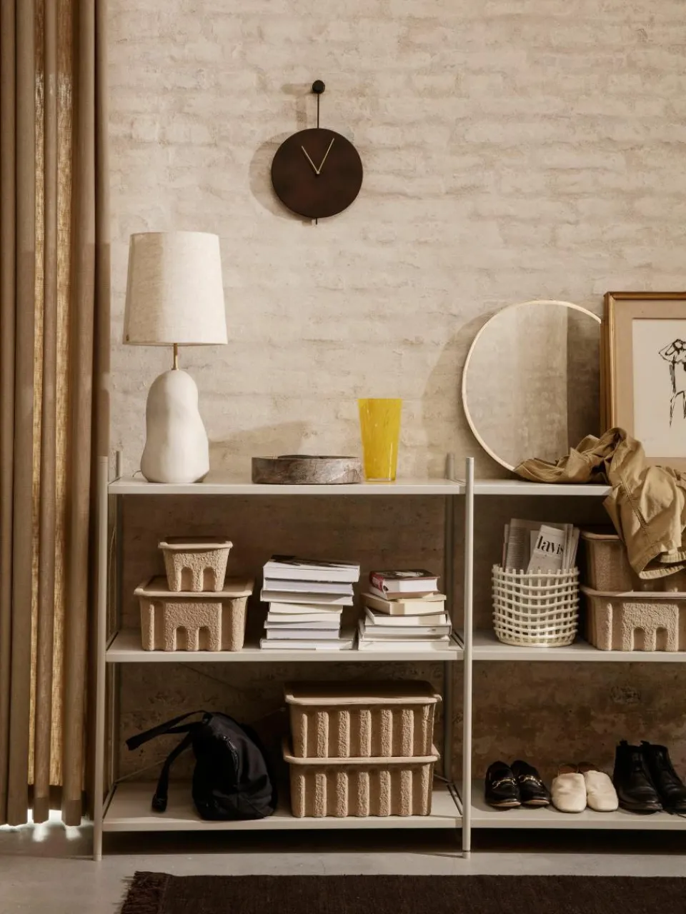 Opbergdozen Pulp van papierpulp, D 18 cm, 2 stuks^ferm LIVING Best
