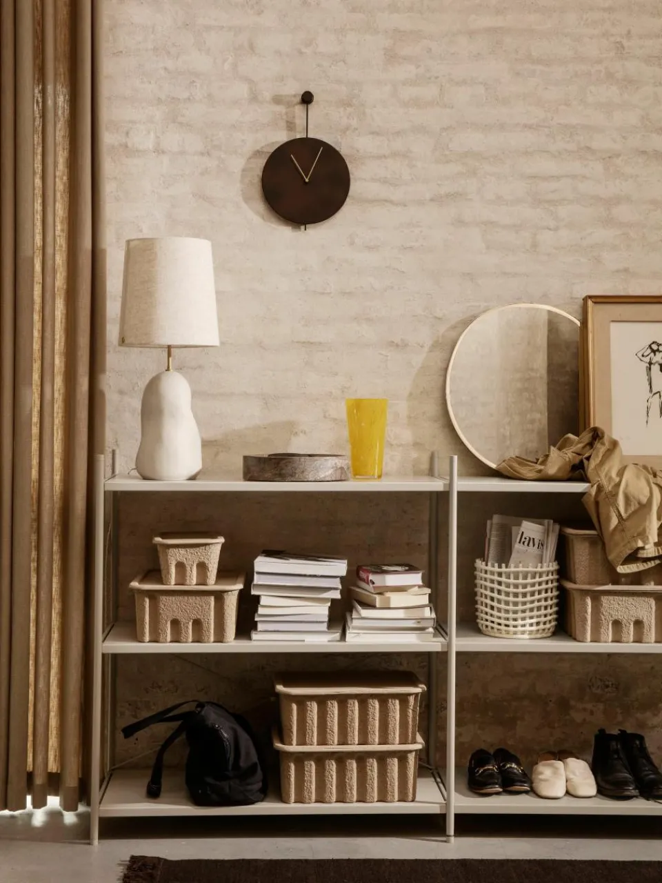 Opbergdozen Pulp van papierpulp, D 30 cm, 2 stuks^ferm LIVING Best