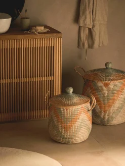 Opbergmanden Mija met deksel, set van 2^Westwing Collection Fashion