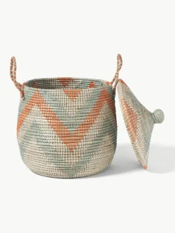Opbergmanden Mija met deksel, set van 2^Westwing Collection Fashion