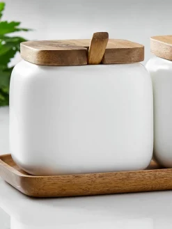 Opbergpotten Essentials met dienblad, set van 4^ladelle Sale