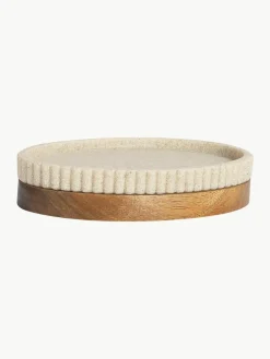 Ovaal zeepbakje Laura met houten decoratie^ANDREA HOUSE New
