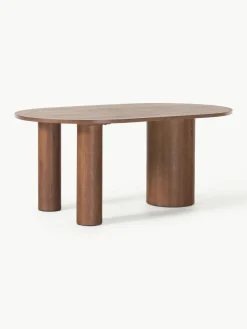 Ovale eettafel Dunia van eikenhout, 180 x 110 cm^Westwing Collection Fashion
