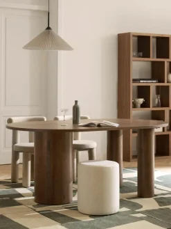 Ovale eettafel Dunia van eikenhout, 180 x 110 cm^Westwing Collection Fashion