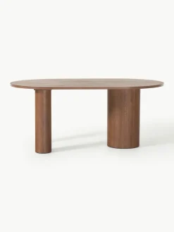 Ovale eettafel Dunia van eikenhout, 180 x 110 cm^Westwing Collection Fashion