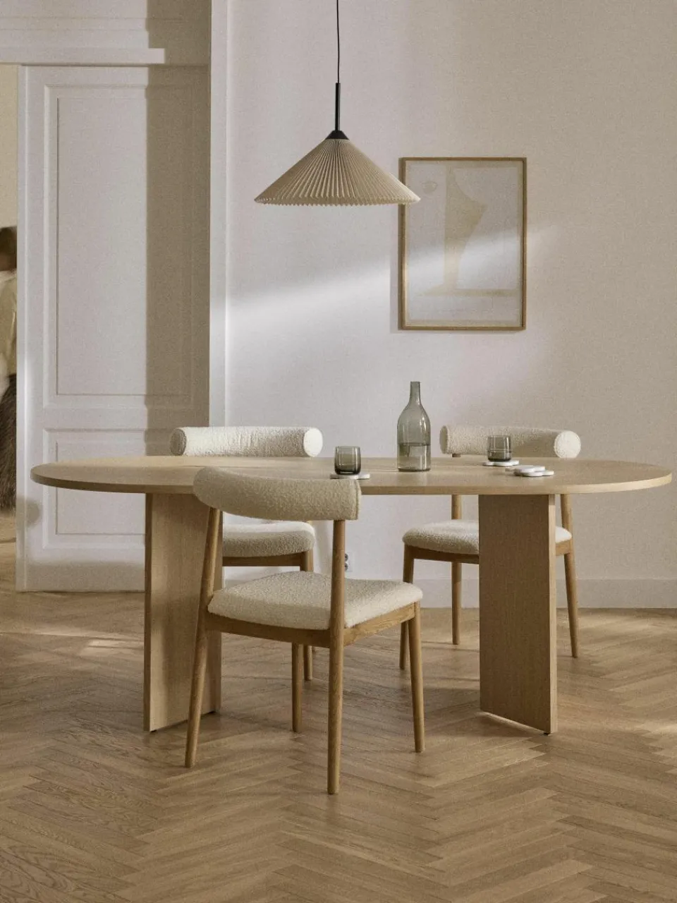 Ovale houten eettafel Toni, 200 x 90 cm^Westwing Collection Sale