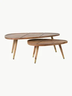 Ovale salontafel Sham van sheeshamhout, set van 2^Dutchbone Discount