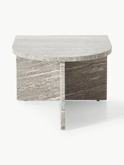 Ovale salontafels Leander van metaal en marmer, set van 2^Westwing Collection Outlet