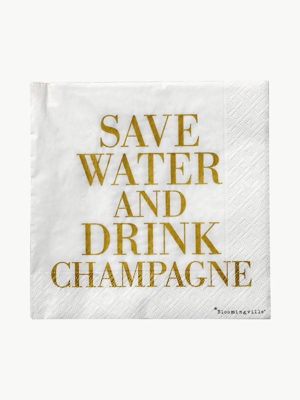 Papieren servetten Save Water, 20 stuks^Bloomingville New