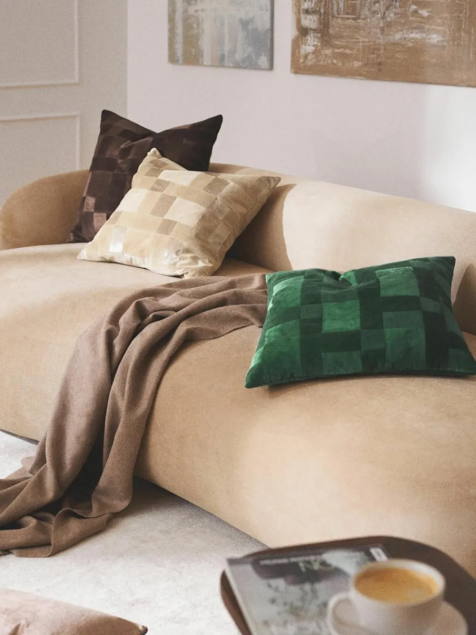 Patchwork fluwelen kussenhoes Bastien^Westwing Collection Outlet