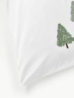 Perkal katoenen dekbedovertrek Darina met dennenbomen^Westwing Collection Discount