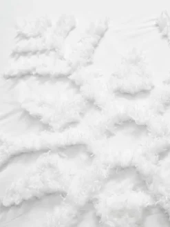Perkalkatoenen dekbedovertrek Vidal met getuft sneeuwvlokmotief^Westwing Collection Online