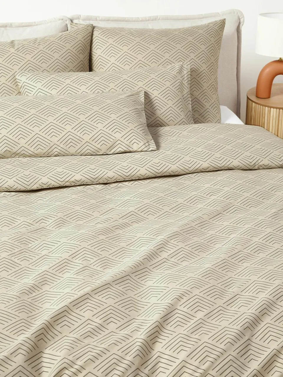 Perkalkatoenen kussenhoes Pine^Westwing Collection New