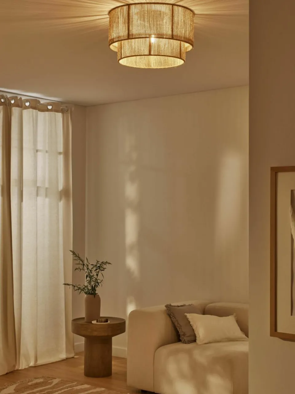 Plafondlamp Cecillia van jute^Westwing Collection Online