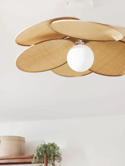 Plafondlamp Milani met decoratie uit natuurlijke vezels^Westwing Collection Discount