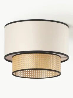 Plafondlamp Vienna van Weens vlechtwerk met stof^Westwing Collection Discount
