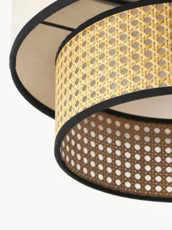 Plafondlamp Vienna van Weens vlechtwerk met stof^Westwing Collection Discount