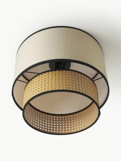 Plafondlamp Vienna van Weens vlechtwerk met stof^Westwing Collection Discount