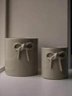 Plantenpot Bow van keramiek, H 14 cm^DBKD Fashion