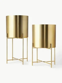 Plantenpotten Mina van metaal, set van 2^Westwing Collection Fashion