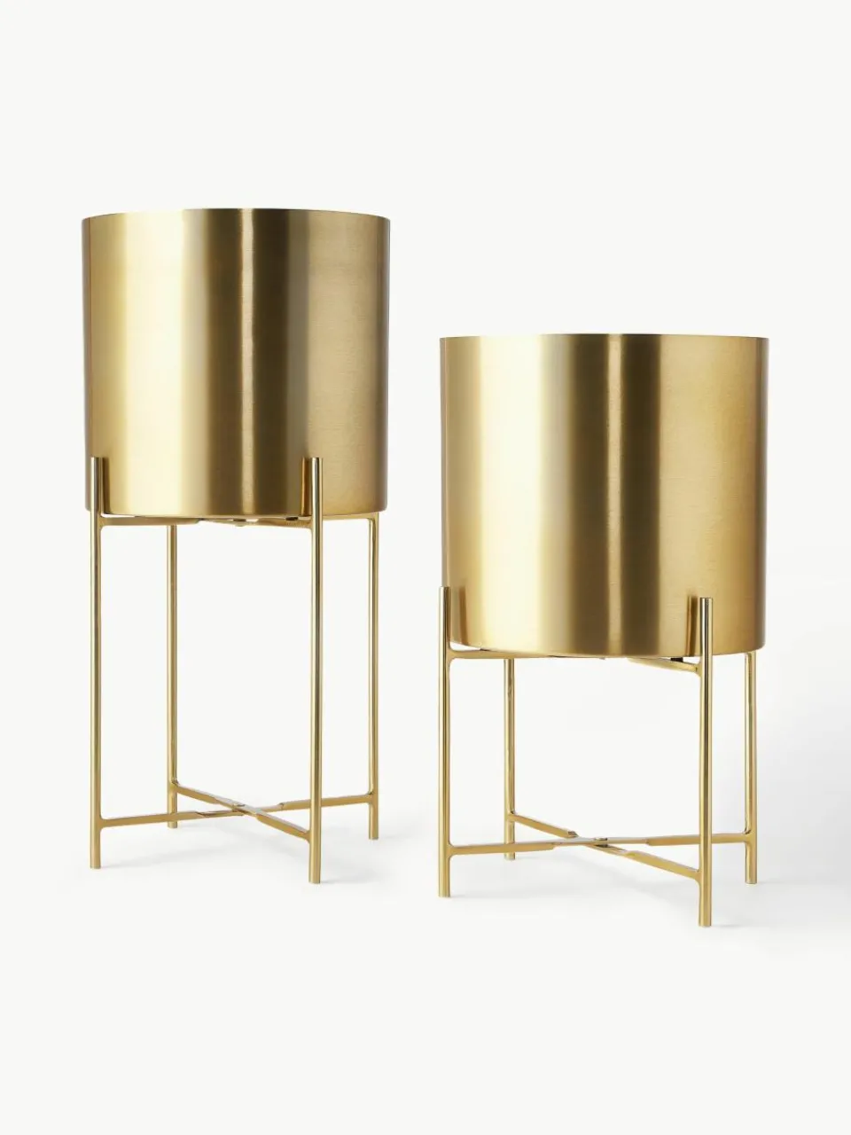 Plantenpotten Mina van metaal, set van 2^Westwing Collection Fashion