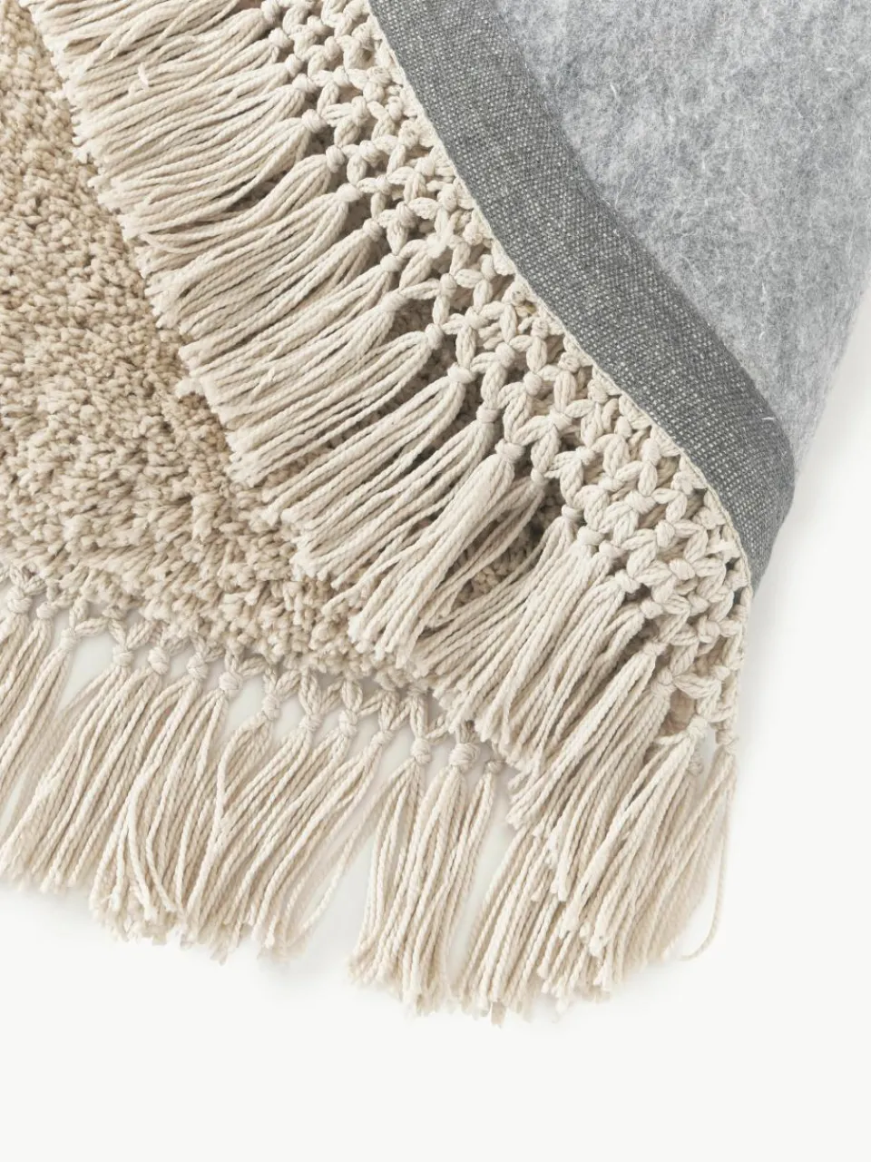 Pluizig rond hoogpolig vloerkleed Dreamy met franjes^Westwing Collection New