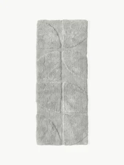 Pluizige hoogpolige loper Jade met verhoogde hoog-laag structuur^Westwing Collection New