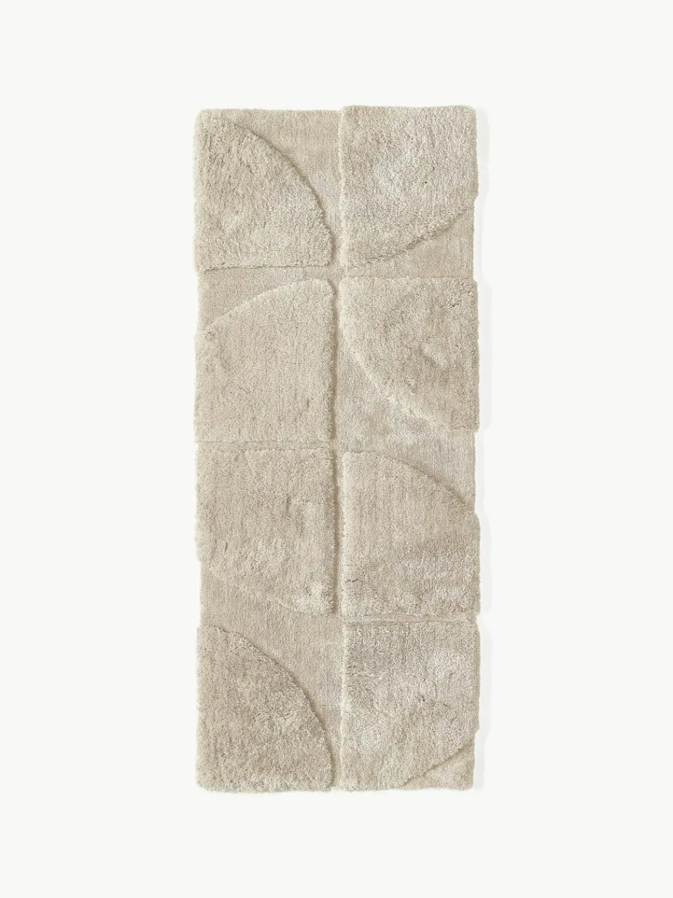 Pluizige hoogpolige loper Jade met verhoogde hoog-laag structuur^Westwing Collection Best