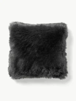 Pluizige kussenhoes van imitatievacht Mathilde, glad^Westwing Collection Sale