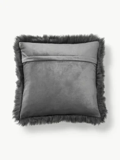 Pluizige kussenhoes van imitatievacht Mathilde, glad^Westwing Collection Sale