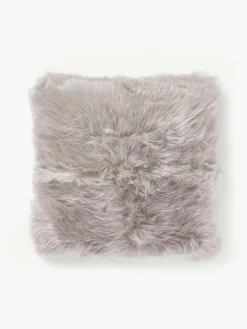 Pluizige kussenhoes van imitatievacht Mathilde, glad^Westwing Collection Outlet