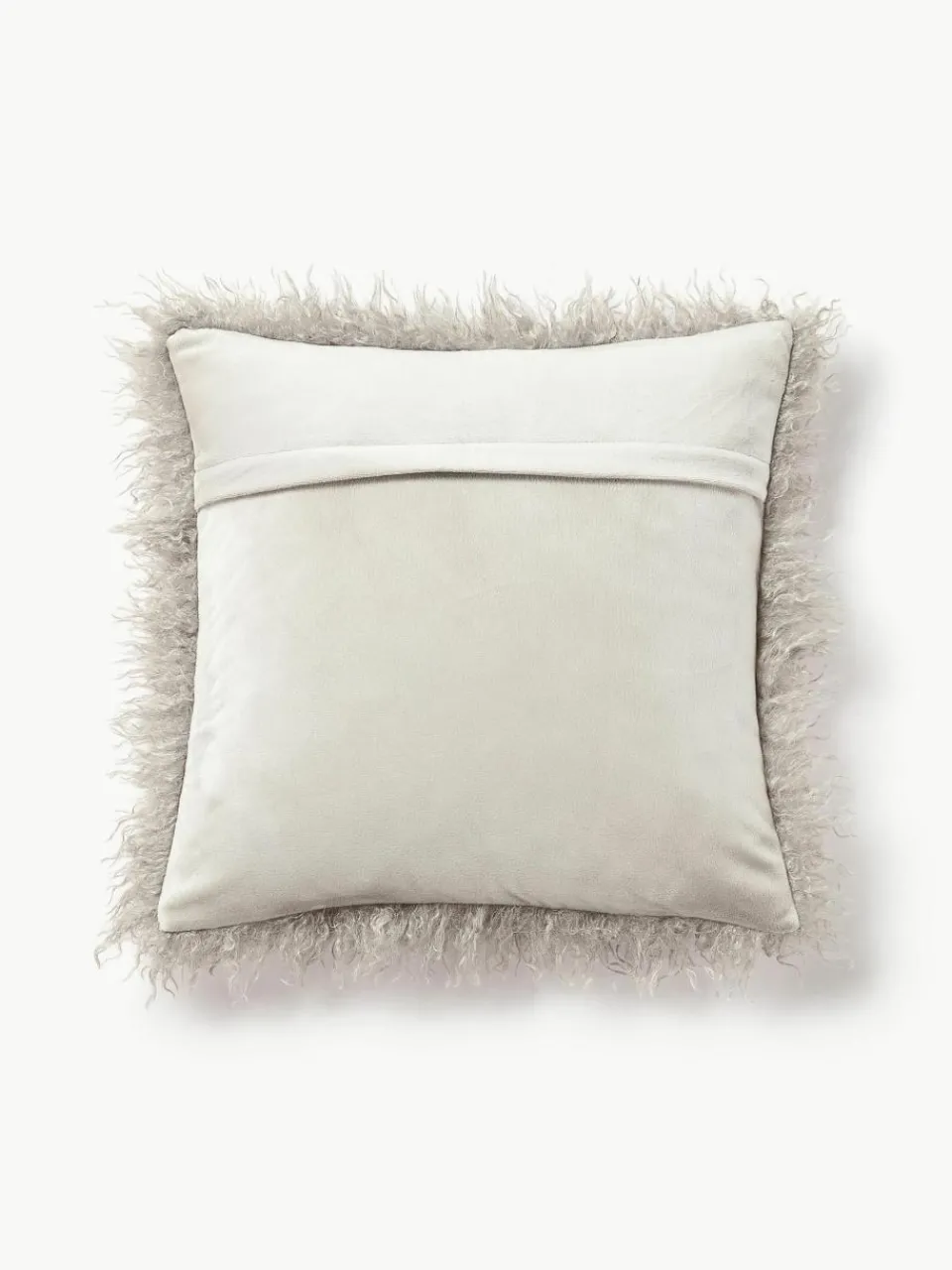Pluizige kussenhoes van imitatievacht Morten, gekruld^Westwing Collection Outlet